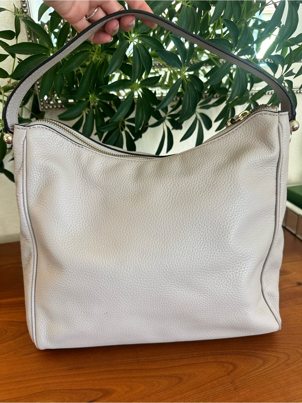 Kate Spade Charles Street Small Haven Pebbled Leather Shoulder Bag – Soft Taupe - Picture 3 of 8